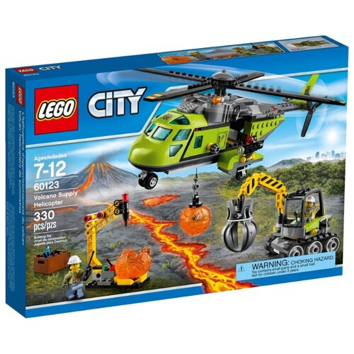 Купить Лего 60123 Грузовой вертолет исследователей вулканов - конструктор Lego Сити, пластик, male