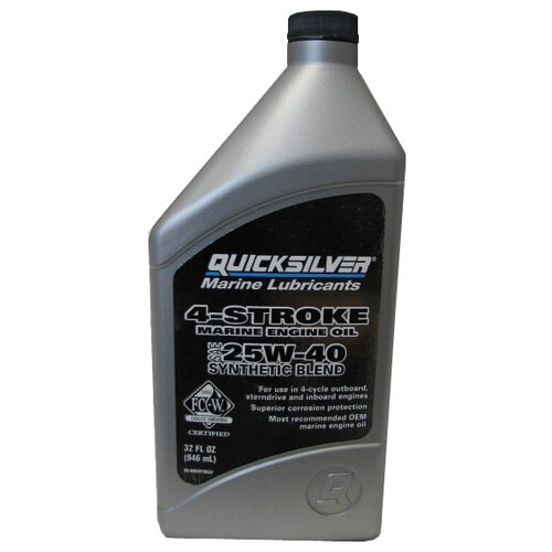 Синтетическое моторное масло Quicksilver 4-Stroke Synthetic Blend Marine 25W-40, 1 л, 1 шт.