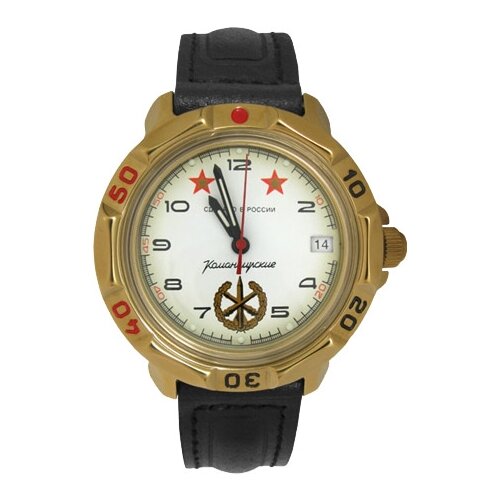 Наручные часы Восток Командирские 819075, черный, золотой