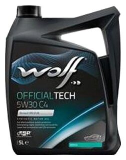 Синтетическое моторное масло Wolf Officialtech 5W30 C4
