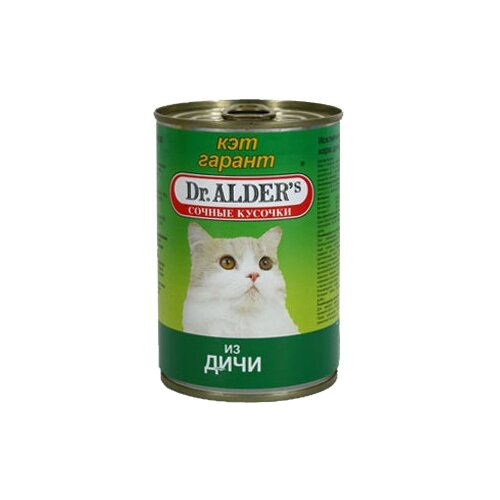 Влажный корм для кошек Dr. Alder`s КЭТ ГАРАНТ, с дичью 415 г (кусочки в соусе)