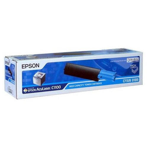 Картридж Epson C13S050189, 4000 стр, голубой картридж sakura c13s050189 4000 стр голубой