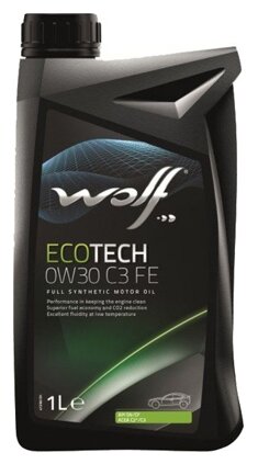 Синтетическое моторное масло Wolf Ecotech 0W30 C3 FE, 1 л