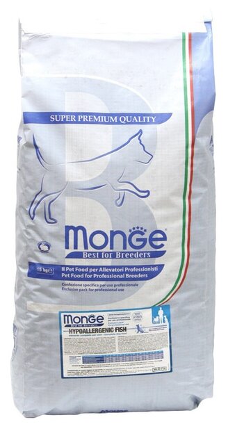 Сухой корм для собак Monge Speciality line, гипоаллергенный, лосось, тунец 1 уп. х 1 шт. х 15 кг - фотография № 2