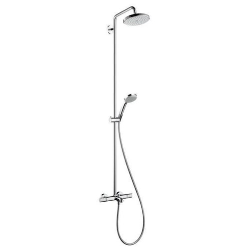 Смеситель с душевой лейкой hansgrohe Croma 220 Showerpipe 27223000, хром хром 1600 мм смеситель с душевой лейкой hansgrohe crometta s 240 showerpipe 27320000 хром хром 1600 мм