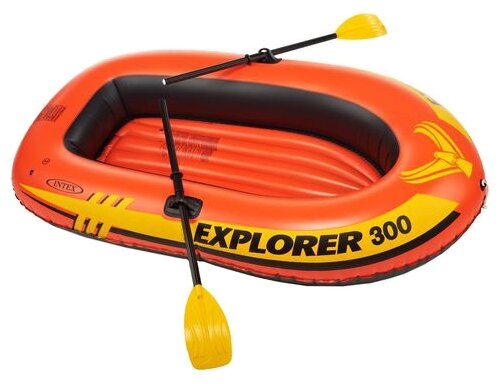 INTEX Надувная лодка Explorer-300-Set трехместная 211*117*41 см + насос и весла 58332