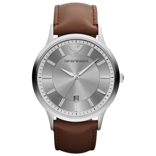 наручные часы emporio armani renato хаки Наручные часы EMPORIO ARMANI Renato AR2463, серебряный, коричневый