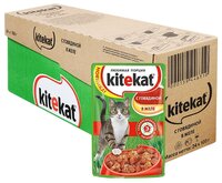 Корм для кошек Kitekat Сочные кусочки. С говядиной в желе (0.085 кг) 24 шт. 0.085 кг 24