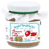 Пюре Marmaluzi овощное рагу с говядиной (с 10 месяцев) 125 г, 1 шт