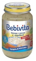 Пюре Bebivita овощи с рисом и индейкой (с 8 месяцев) 190 г, 1 шт