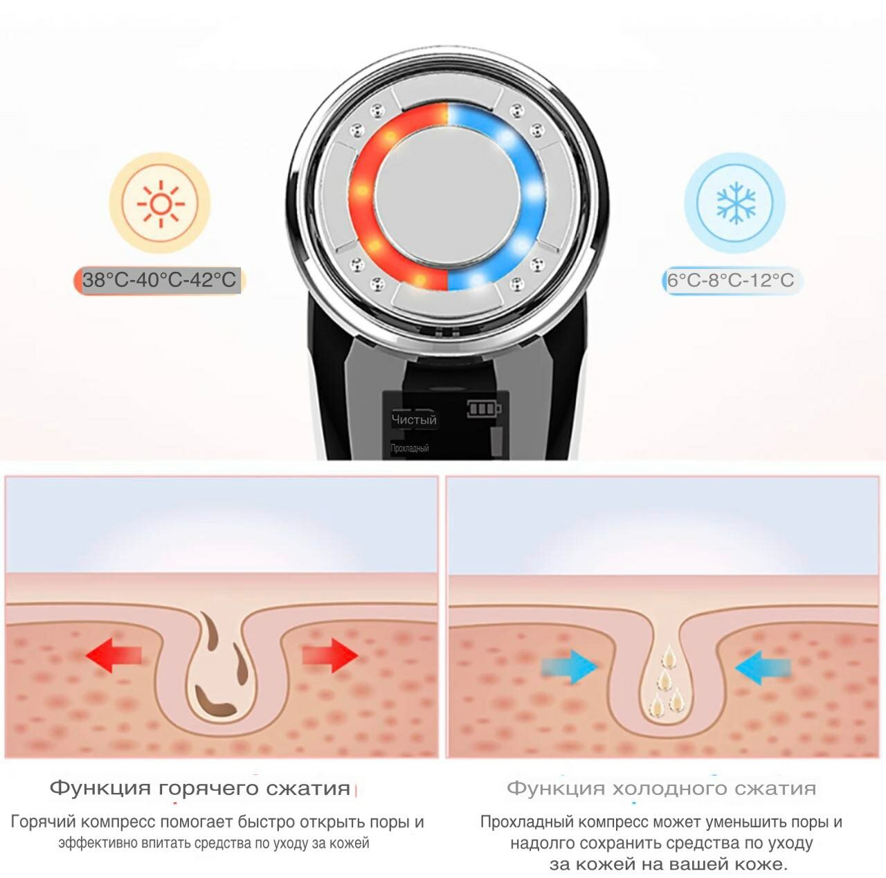 Микротоковый массажер для лица и шеи с RF-лифтингом - фотография № 3