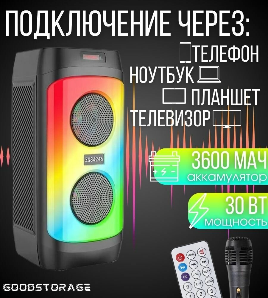 Портативная колонка Bluetooth ZQS4246 — фото 2