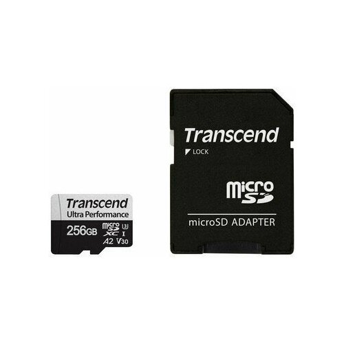 Флеш-накопитель Transcend Карта памяти Transcend 256GB UHS-I U3 microSD w/ adapter A2 Ultra Performance R/W:160/125 MB/s