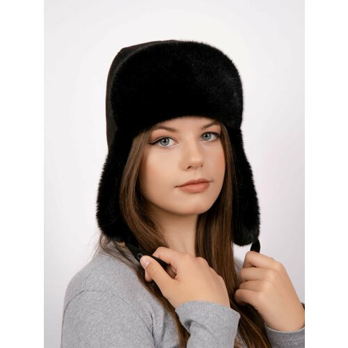 фото Шапка ушанка , размер 57-59, черный нет бренда