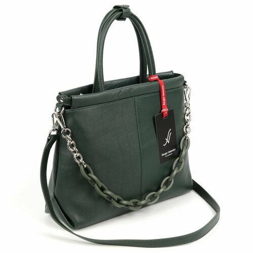 фото Сумка тоут sergio valentini, фактура матовая, зеленый