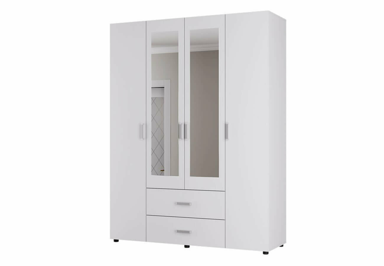 фото Шкаф 4-х створчатый ЭВА ШК-020 (МК Стиль) цвет Белый гладкий