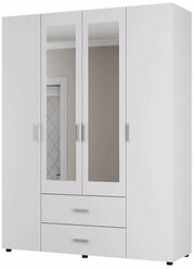 Шкаф 4-х створчатый ЭВА ШК-020 (МК Стиль) цвет Белый гладкий