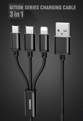 REMAX Gition Series USB кабель 1.2m 3 in 1 Lightning + USB Type-C + micro USB 2.8A black