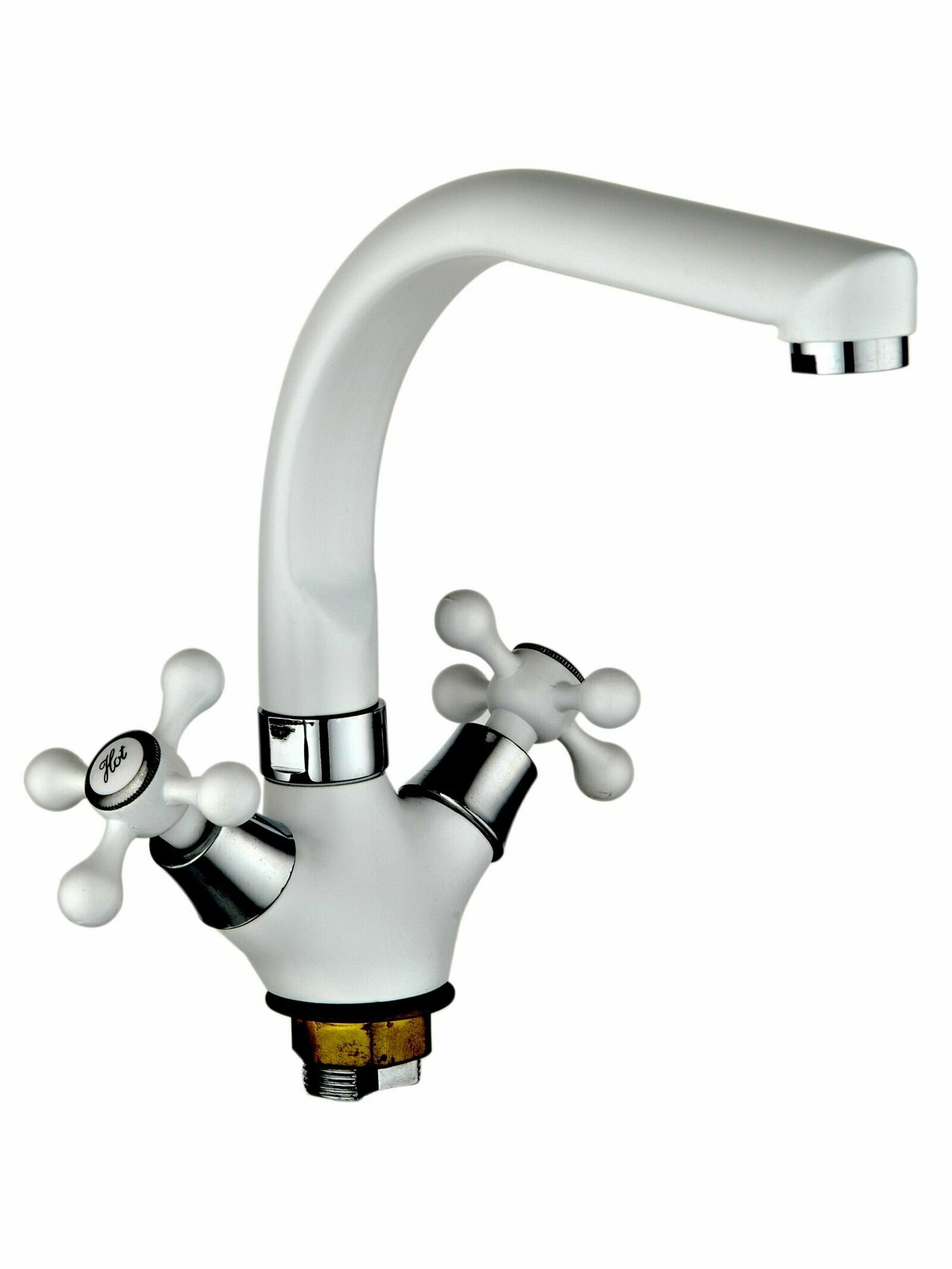 Смеситель для кухни, Эверест, с кран-буксой, белый, B42-0647