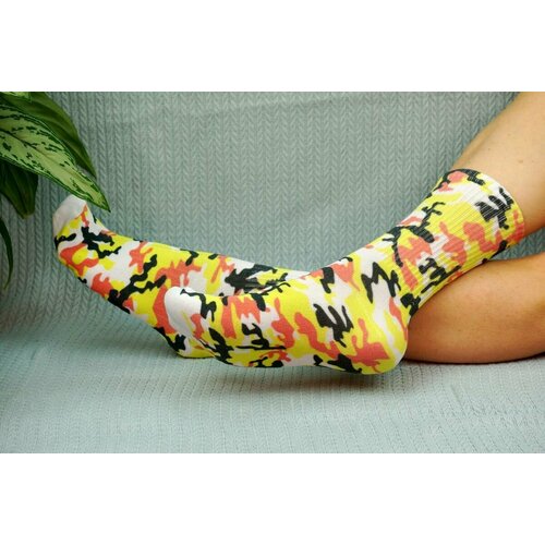 фото Носки cotton print, размер 41/45, зеленый, белый хлопковые cotton print