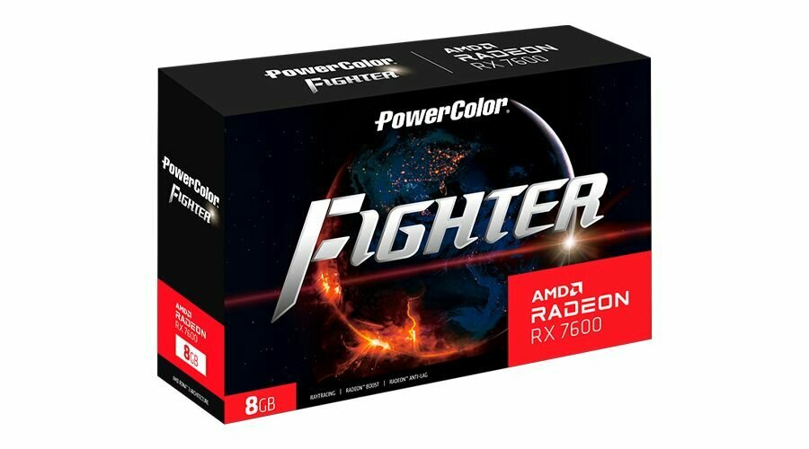 Видеокарта PowerColor RX7600 Fighter 8GB GDDR6 128-bit DPx3 HDMI 2FAN RTL