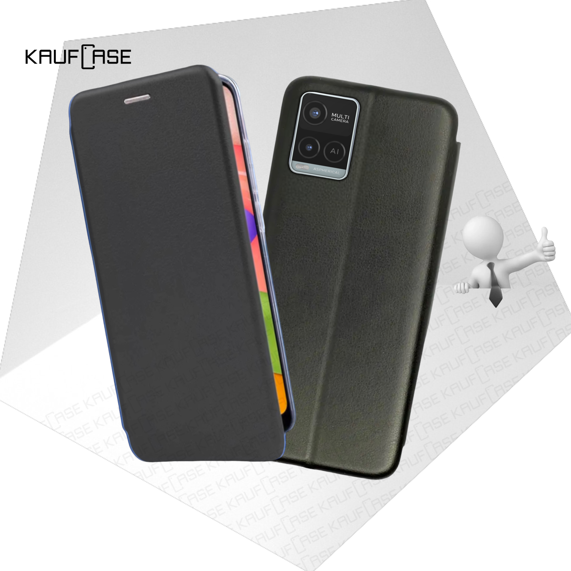 Чехол книжка для телефона Vivo Y21 /Y33s (V2111 /V2109) (6.58"), черный. Текстура под кожу