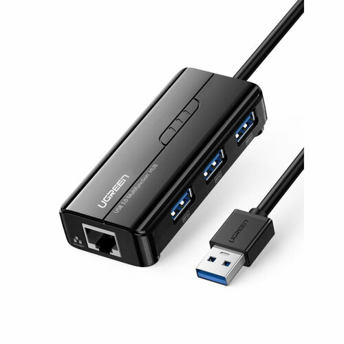 Разветвитель USB Ugreen 4 в 1. 3 x USB 3.0. RJ45 (20265)