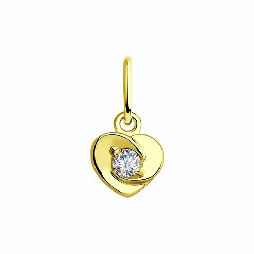 фото Подвеска diamant, желтое золото, 585 проба, фианит
