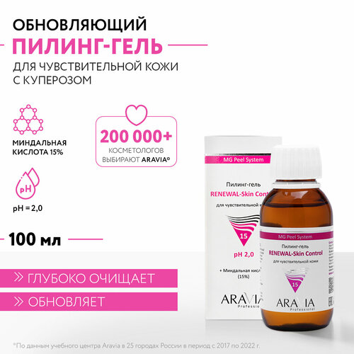 aravia пилинг гель professional repare skin control 100 мл ARAVIA Гель-пилинг для чувствительной кожи Renewal-Skin Control, 100 мл