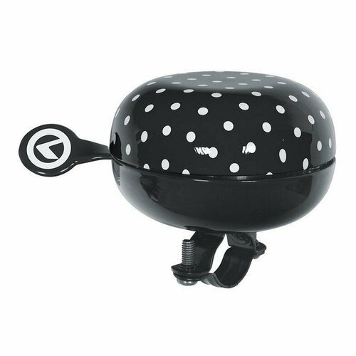 Звонок KELLYS Bell 80, 80 мм, сталь, чёрный в горошек, Bell Bell 80 Black Dots