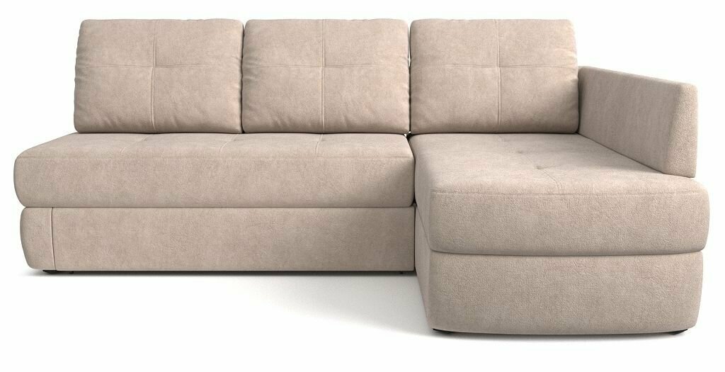 фото Угловой диван-кровать PUSHE Арно, правый угол, велюр, пыльная роза Nebby 633