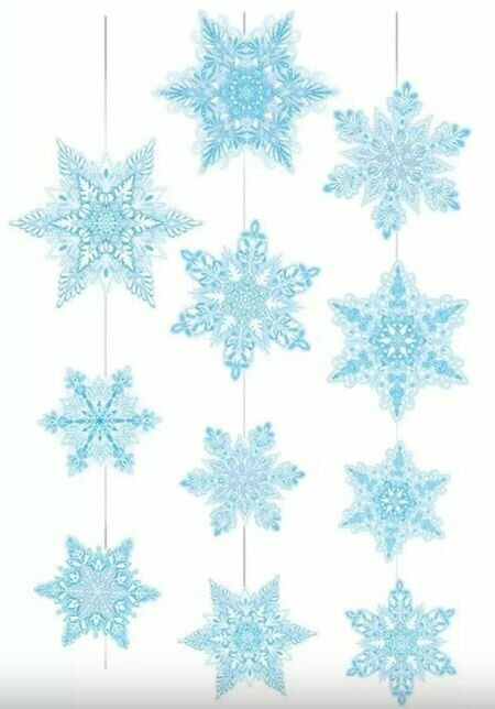 "Волшебный снегопад. Снежинки", гирлянда-подвески набор, бумажное украшение на новый год