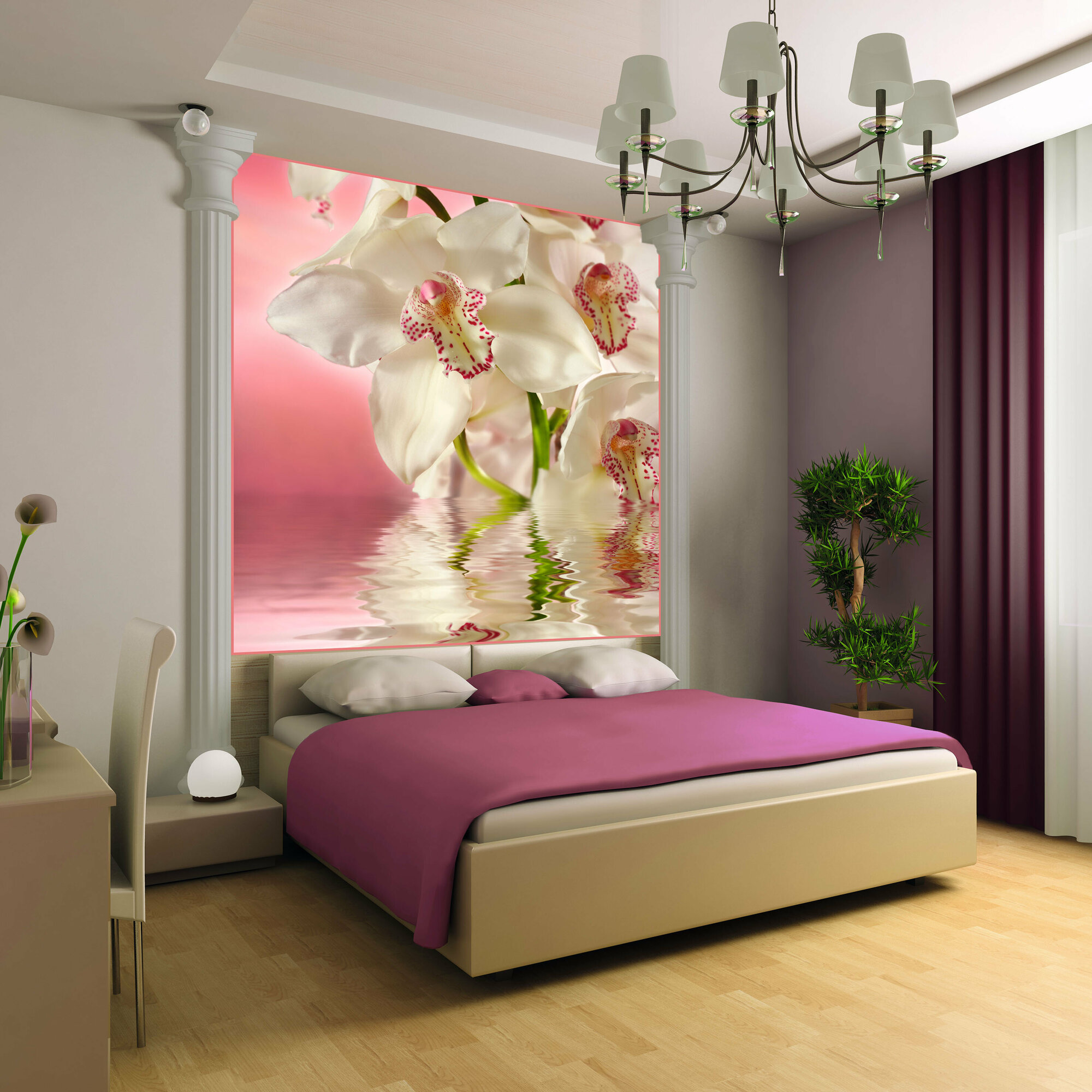 Фотообои Vostorg № 194 Розовая орхидея 196х201см