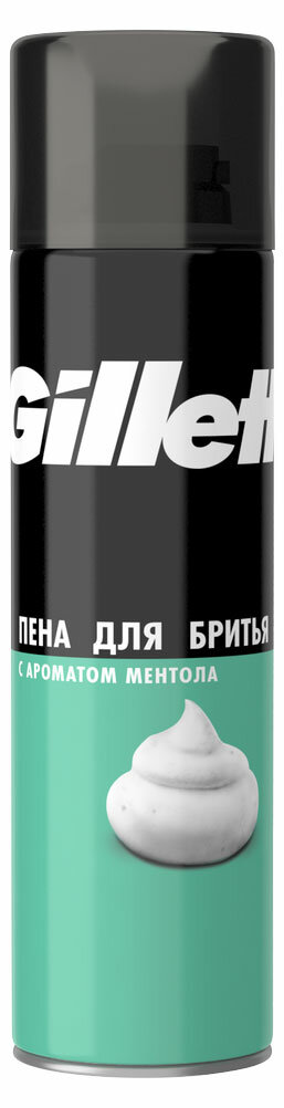 Пена для бритья Gillette с ароматом ментола, 200 мл