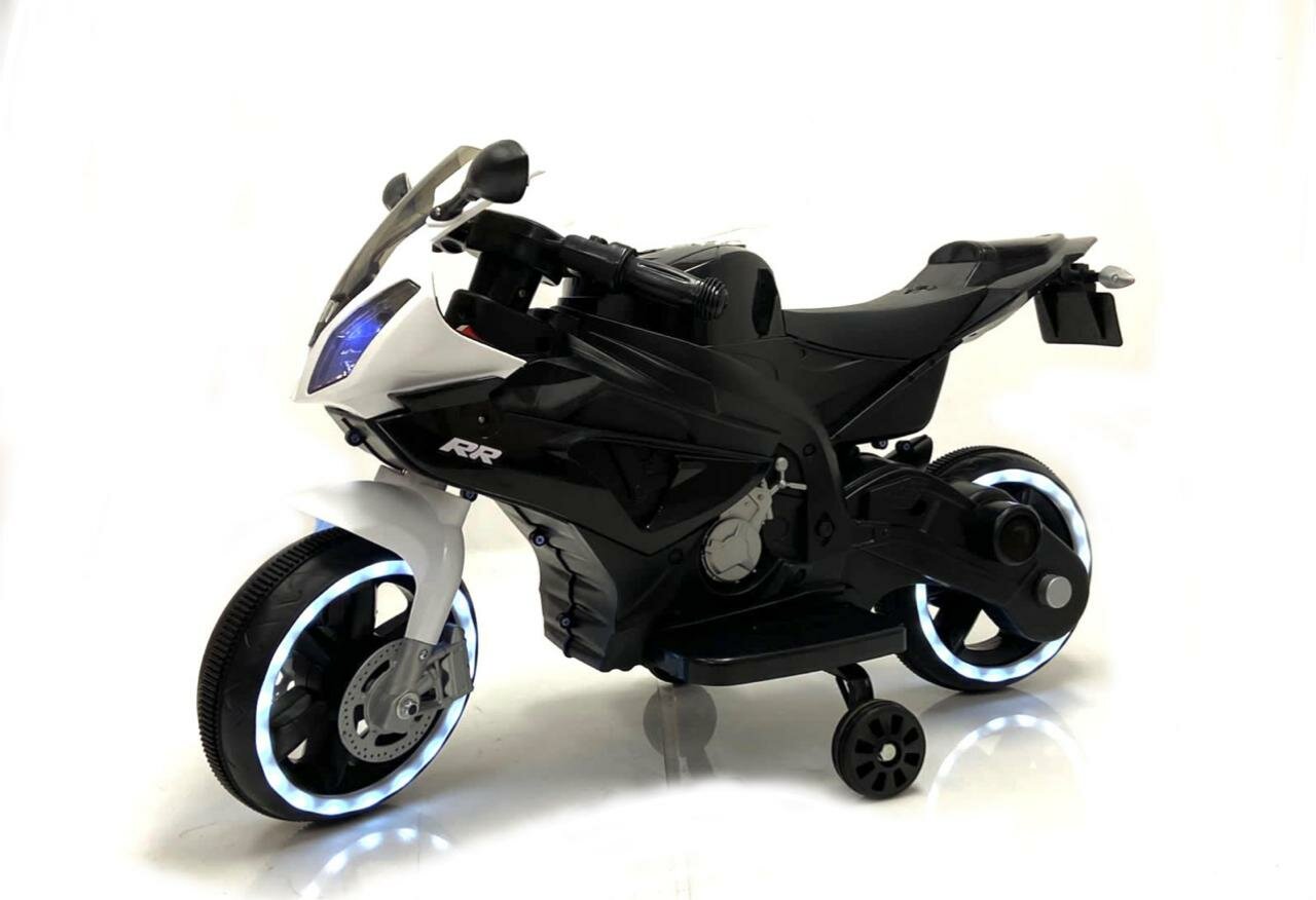 Детский электромотоцикл X002XX черно-белый (RiverToys)
