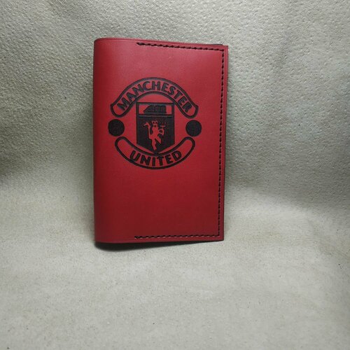 обложка для студенческого фк манчестер юнайтед Обложка для паспорта ФК Манчестер Юнайтед, черный, красный
