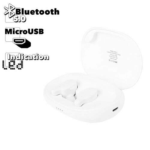 TWS Bluetooth гарнитура вставная стерео Remax TWS-3 белая 216000₽
