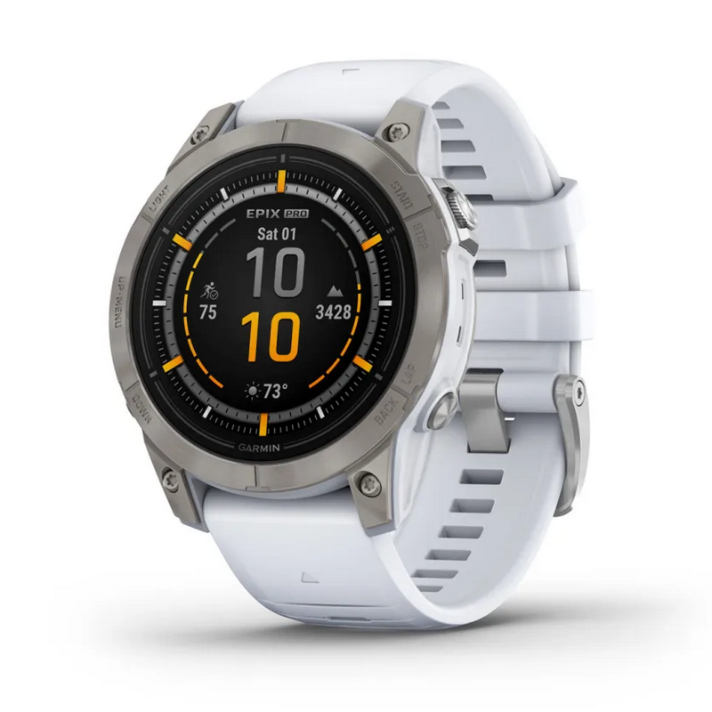 Умные часы Garmin epix Pro (Gen 2) – Sapphire Edition - 47 mm Titanium with Whitestone Band (010-02803-21)