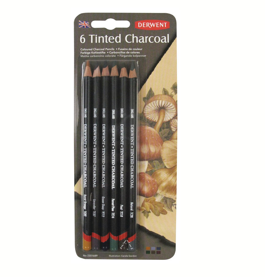 Набор цветных угольных каранашей Tinted Charcoal, 6шт