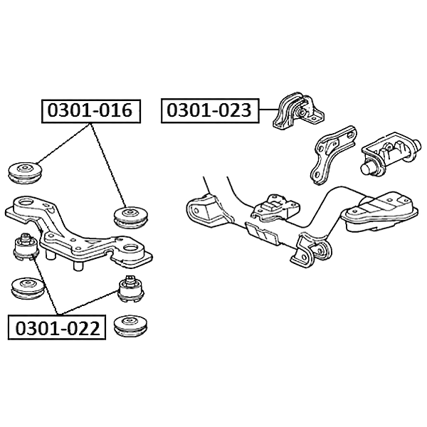 ASVA 0301-023 (50721SH9901) подушка заднего дифференциала Honda (Хонда) Accord (Аккорд) wagon cm 2002-2008