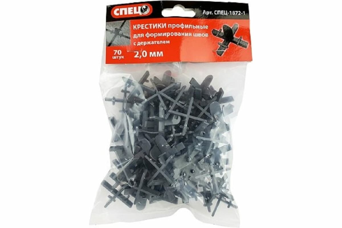 фото Крестики для формирования швов с держателем 2 мм, 70 шт Спец СПЕЦ-1872-1