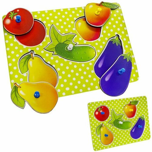 Рамка-вкладыш Овощи-фрукты /Арбо/ деревянные рамка вкладыш большая супермаркет овощи и фрукты 16 деталей