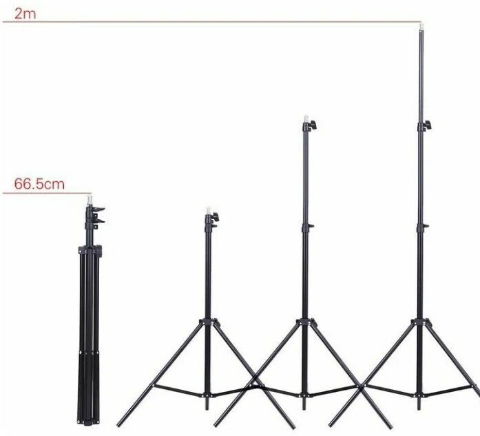 Штатив стойка усиленный для кольцевых ламп / Напольный кольцевой атив / Трипод для фотоаппарата и камеры / 210см