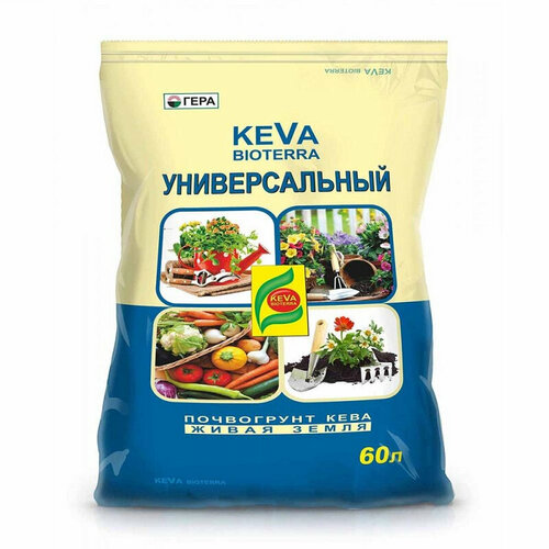 Почвогрунт БИО KEVA BIOTERRA универсальный 60 л, 4 шт. черный