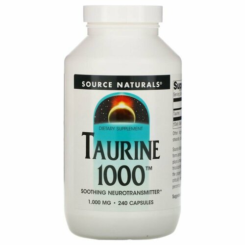 Source Naturals, Taurine, Таурин, 1000 мг, 240 капсул