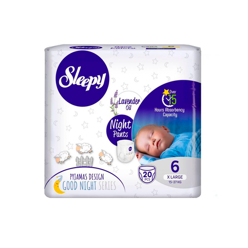 фото Детские подгузники sleepy natural jumbo pack eco night pants № 6 (15-25 кг) 20шт/уп(5 pack in bale)