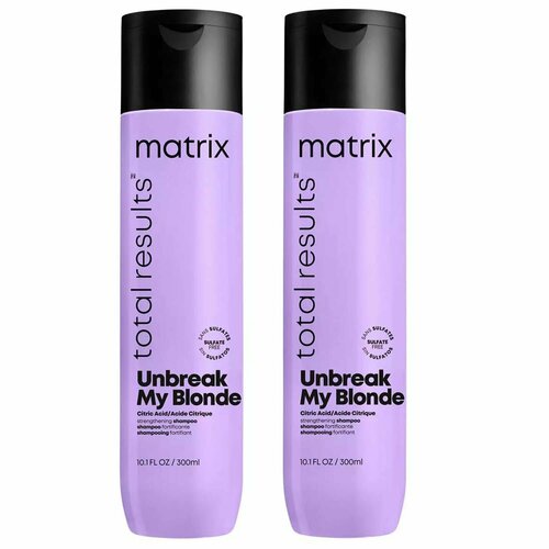 Matrix Шампунь укрепляющий для осветленных волос Total results Unbreak My Blonde с лимонной кислотой, 2 х 300 мл matrix шампунь для осветленных волос unbreak my blonde 300 мл