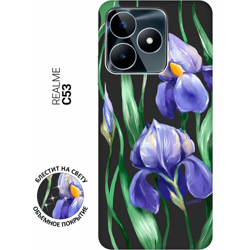 Матовый Soft Touch силиконовый чехол на Realme C53, Рилми С53 с 3D принтом Amazing Irises черный силиконовый чехол на realme c53 рилми с53 с 3d принтом amazing irises прозрачный