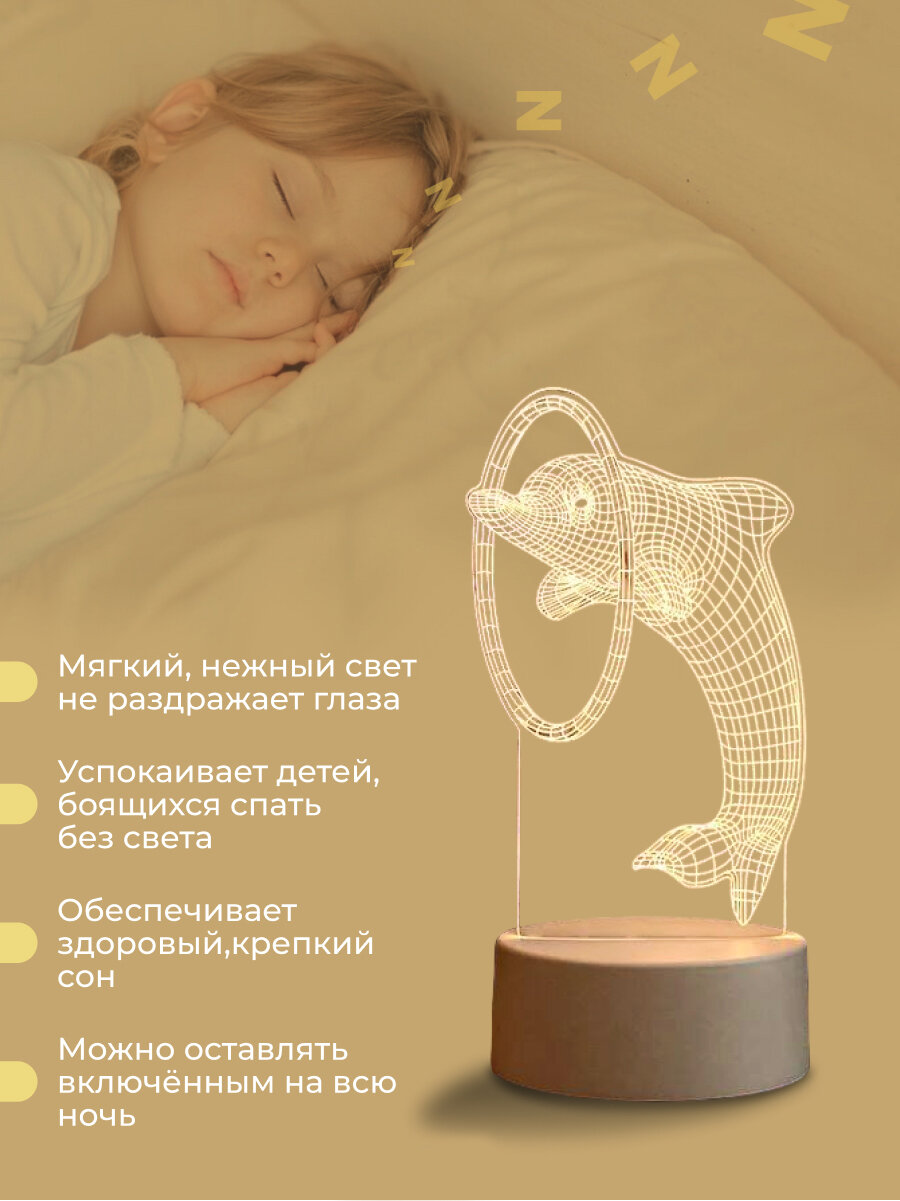 3D ночник настольный / светильник детский светодиодный - фотография № 3