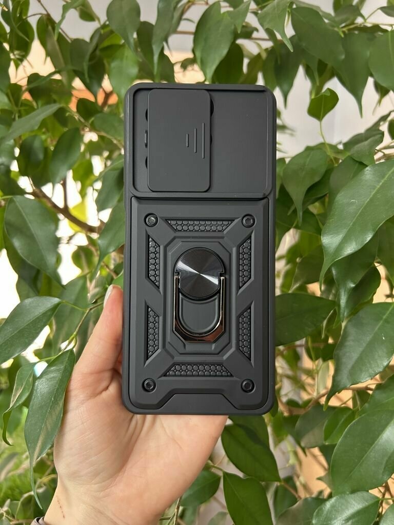Чехол противоударный для Tecno Spark 10 Pro / Техно Спарк 10 Про с защитой камеры armors (Черный) — фото 1